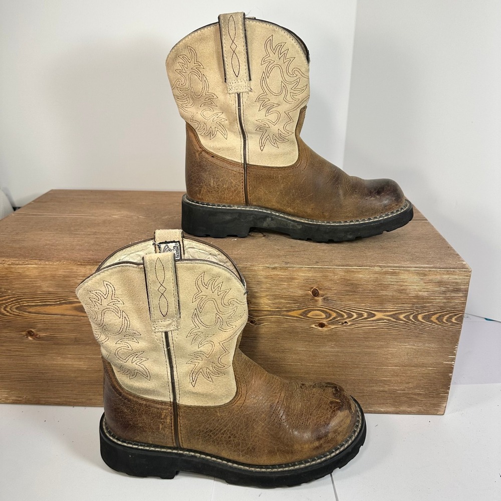 Ariat Fatbaby Western Cowboy Boots Womens SZ 7.5B Leather Cowgirl Ranch 10005914